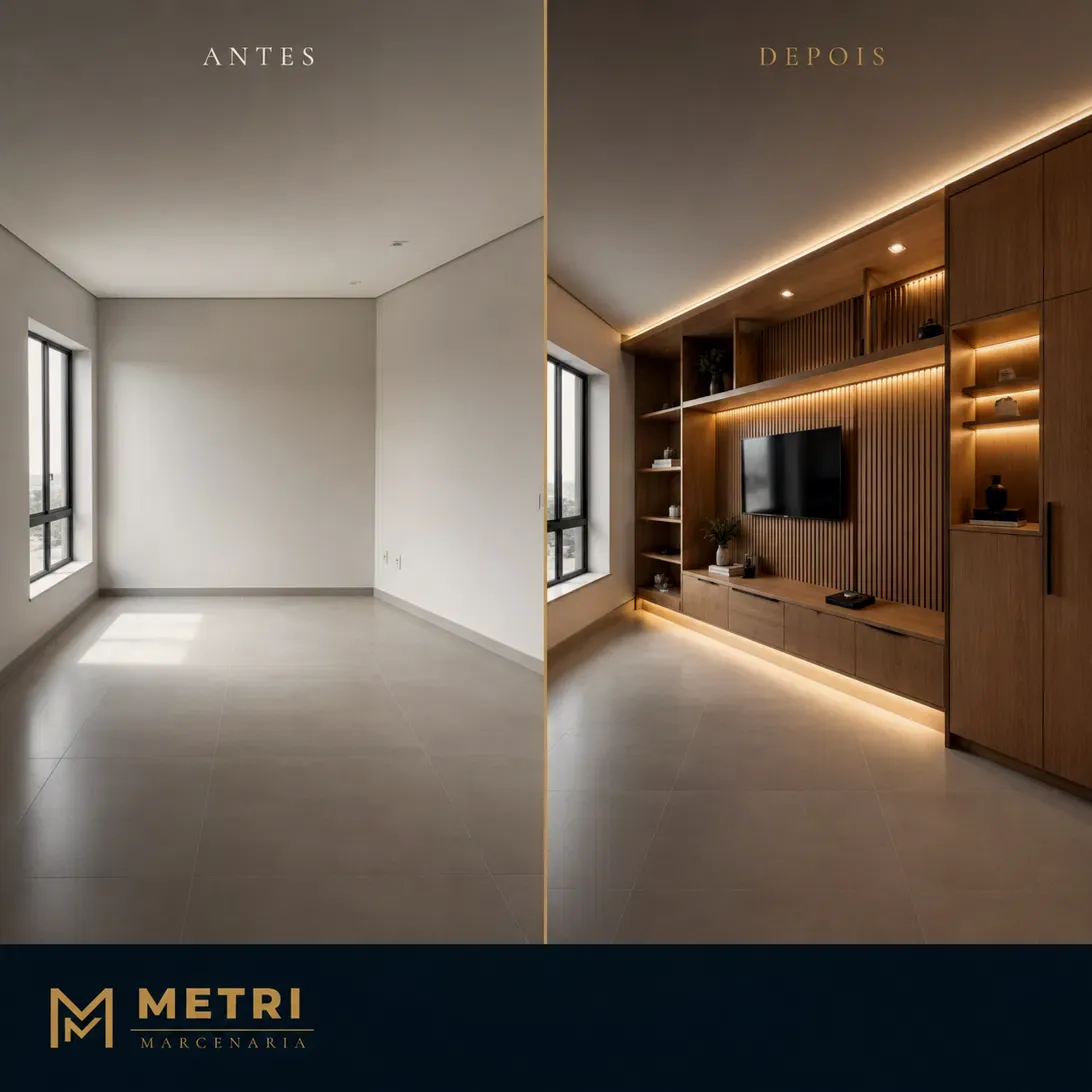 Antes e depois do ambiente